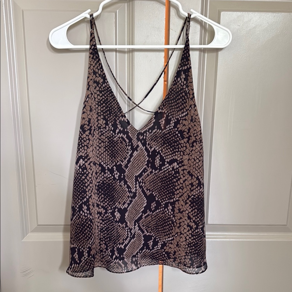 Zara Snake Print Camisole in Black and Brown